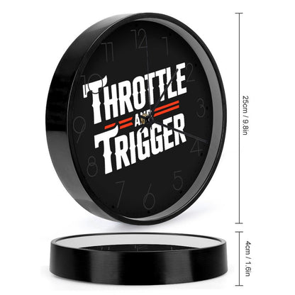 Round Wall Clock - Throttle And Trigger