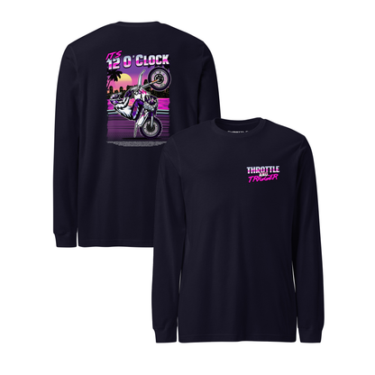 It's 12 O'Clock Long Sleeve Tee - Throttle And Trigger
