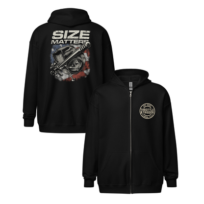 Size Matters heavy blend zip hoodie - Throttle And Trigger