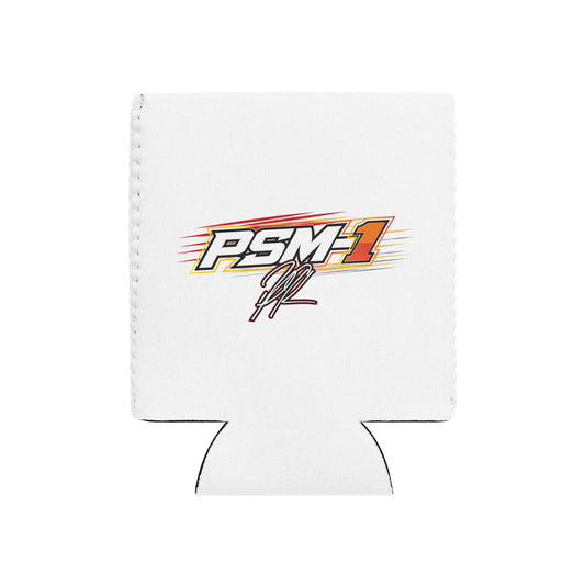 White can cooler with colorful PSM1 logo graphic