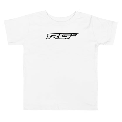 White toddler T-shirt with RG5 logo on front