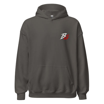 Charcoal unisex hoodie with small chest BG logo