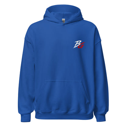 Royal blue unisex hoodie with small chest BG logo