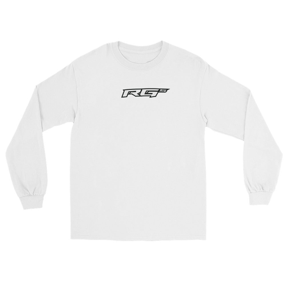 White long-sleeve championship shirt with RG5 chest logo