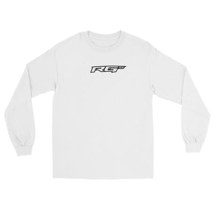 White long-sleeve championship shirt with RG5 chest logo
