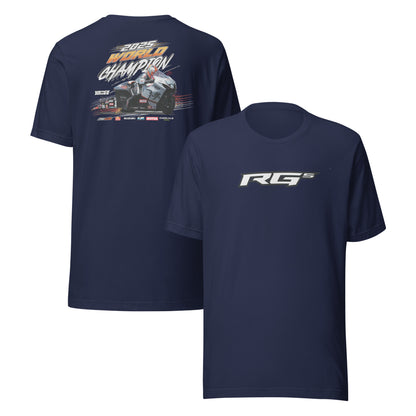 RG5 Championship T-shirt, navy; back race graphic and front RG5 logo print.