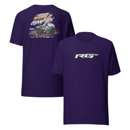 RG5 Championship T-shirt, team purple; back race graphic and front RG5 logo print.