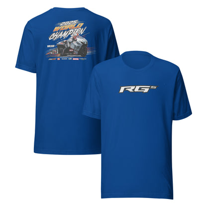 RG5 Championship T-shirt, true royal blue; back race graphic and front RG5 logo print.