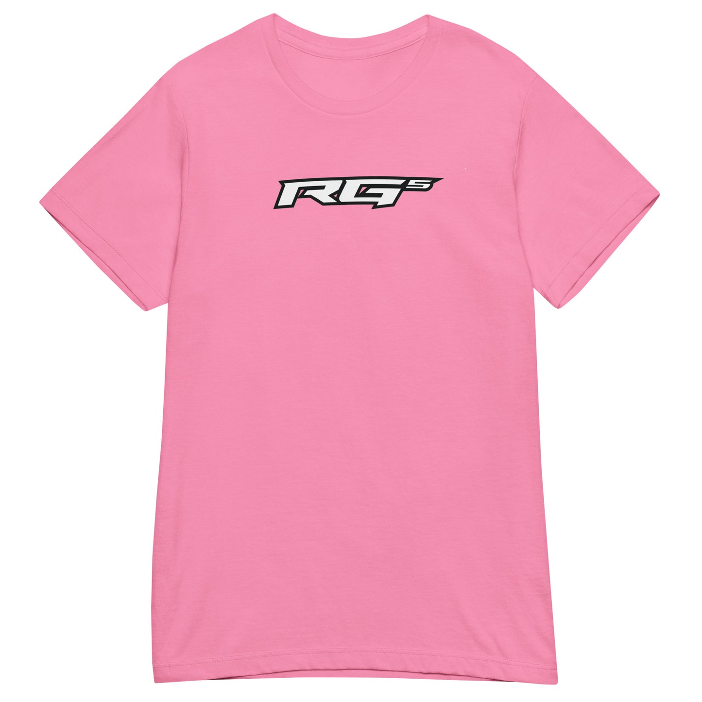 Women’s pink T-shirt with small RG5 logo on chest