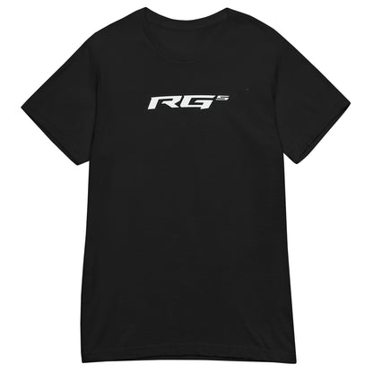 Women’s black T-shirt with small RG5 logo on chest