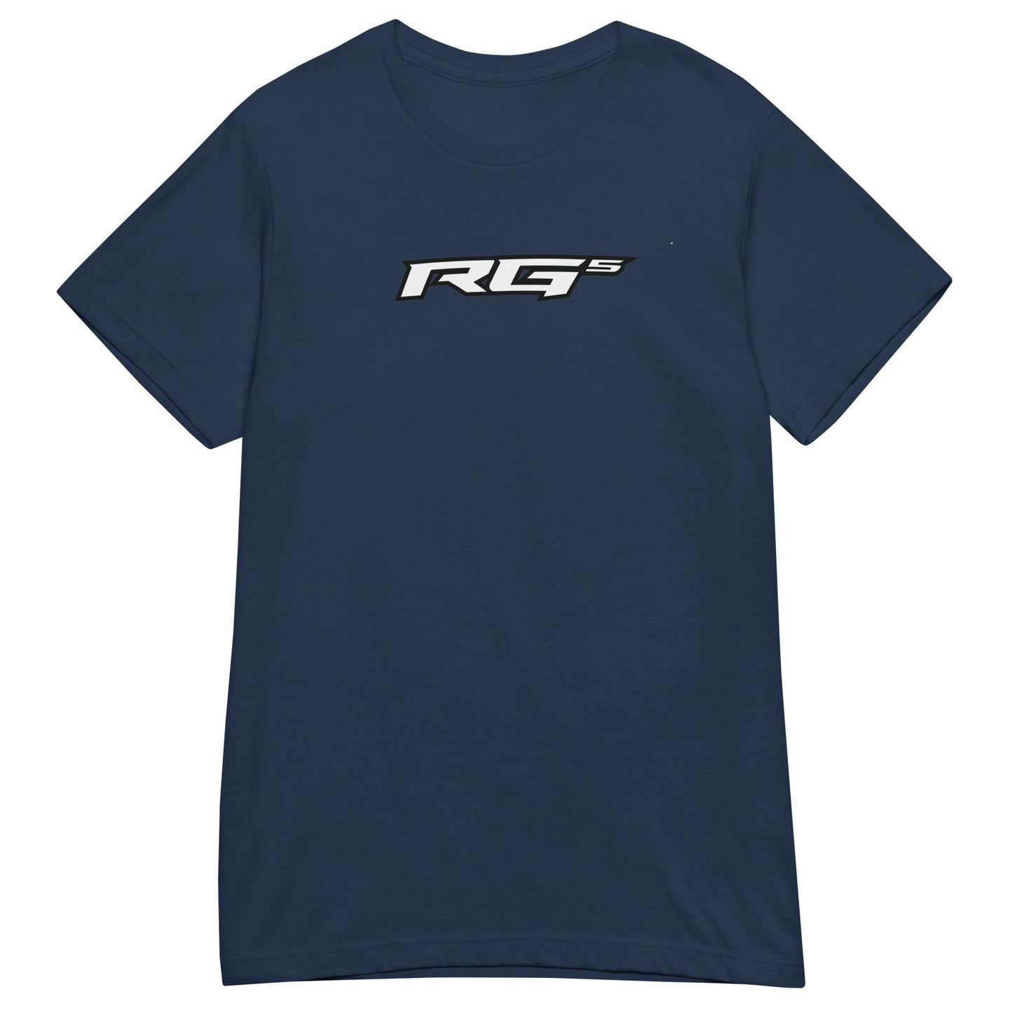 Women’s navy T-shirt with small RG5 logo on chest