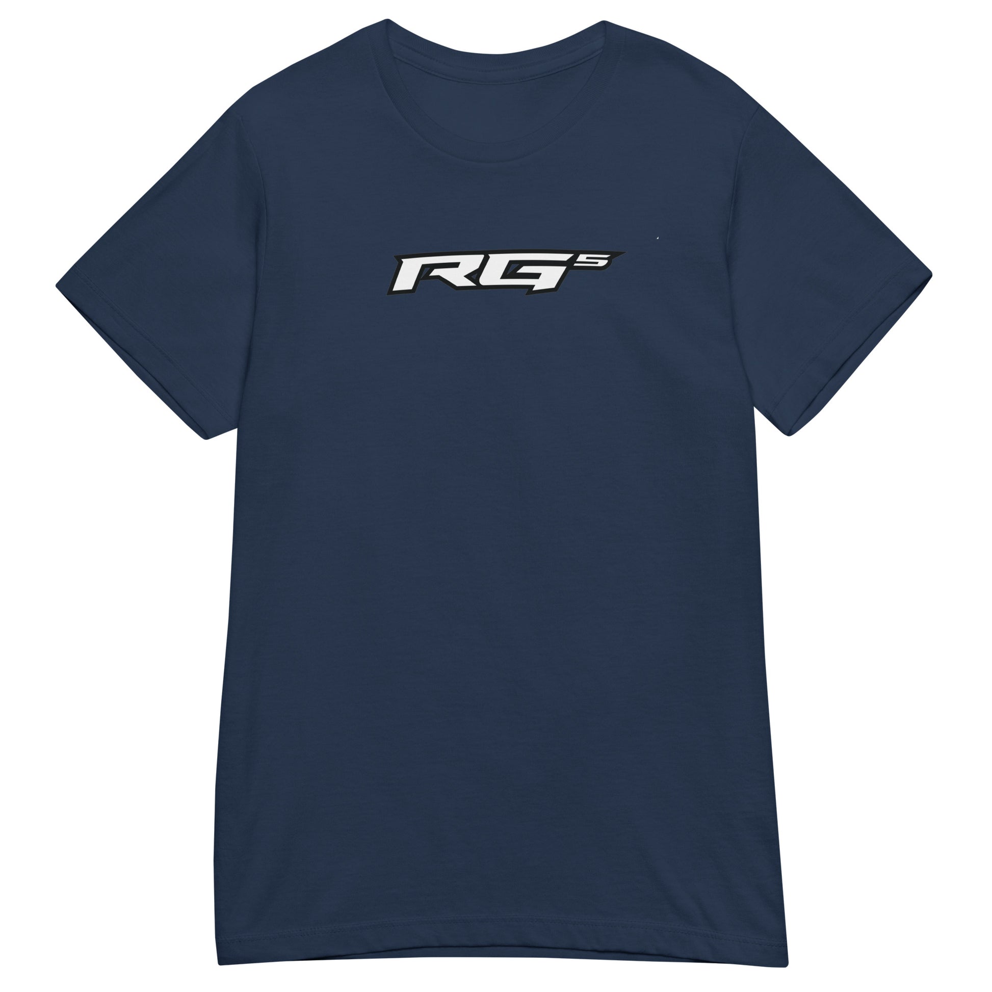 Women’s navy T-shirt with small RG5 logo on chest