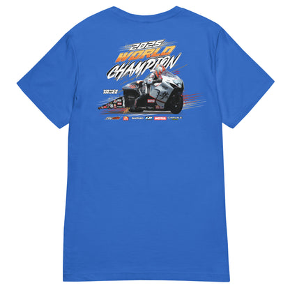 Women’s blue T-shirt with back motorsport graphic print