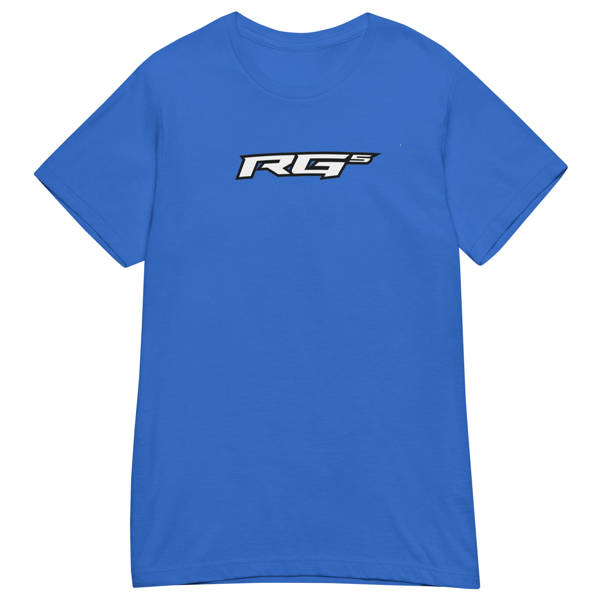 Women’s royal blue T-shirt with front RG5 logo graphic