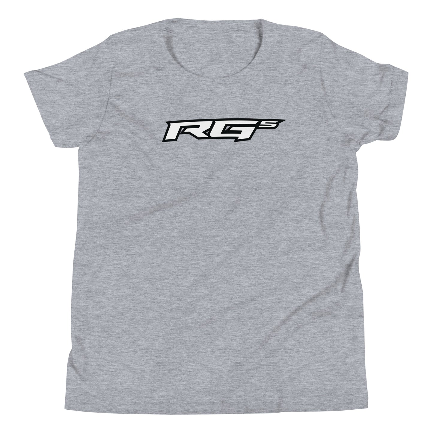 Athletic heather youth t-shirt with RG5 logo graphic on the chest