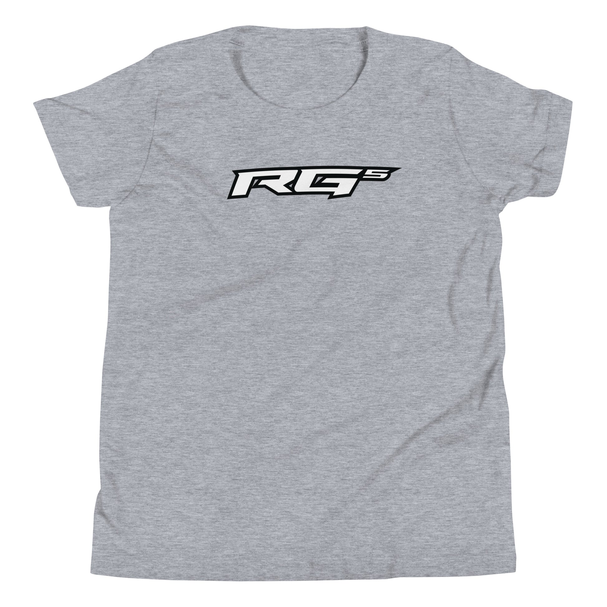 Athletic heather youth t-shirt with RG5 logo graphic on the chest