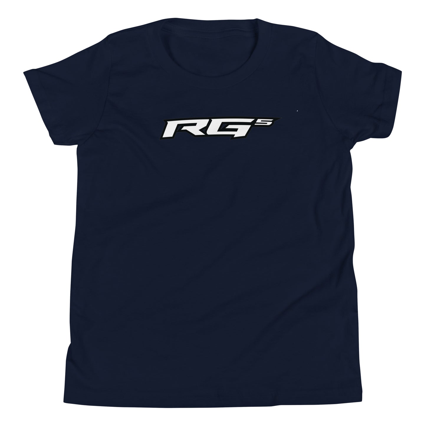 Navy youth t-shirt with RG5 logo graphic on the chest