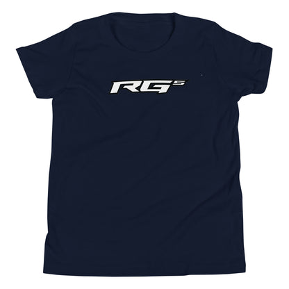 Navy youth t-shirt with RG5 logo graphic on the chest