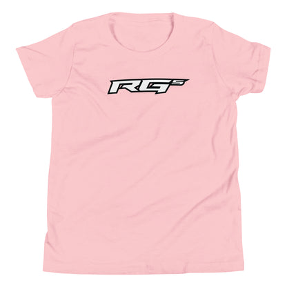 Pink youth t-shirt with RG5 logo graphic on the chest
