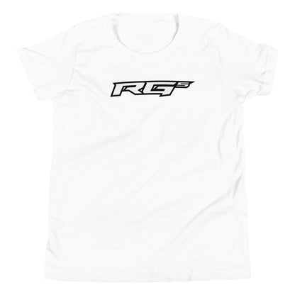 White youth t-shirt with RG5 logo graphic on the chest